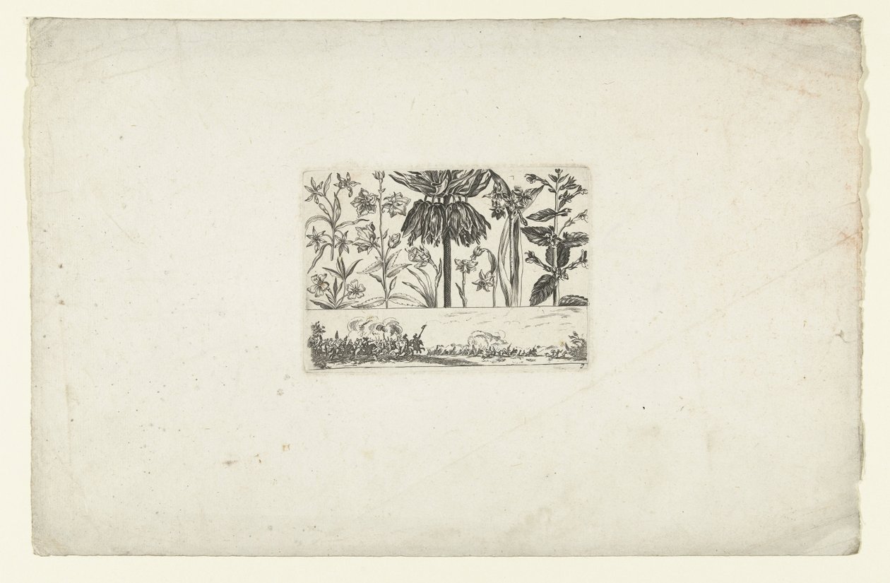 Linha de flores sobre a paisagem Flores e paisagens (título da série) de Cornelis Danckerts (I)