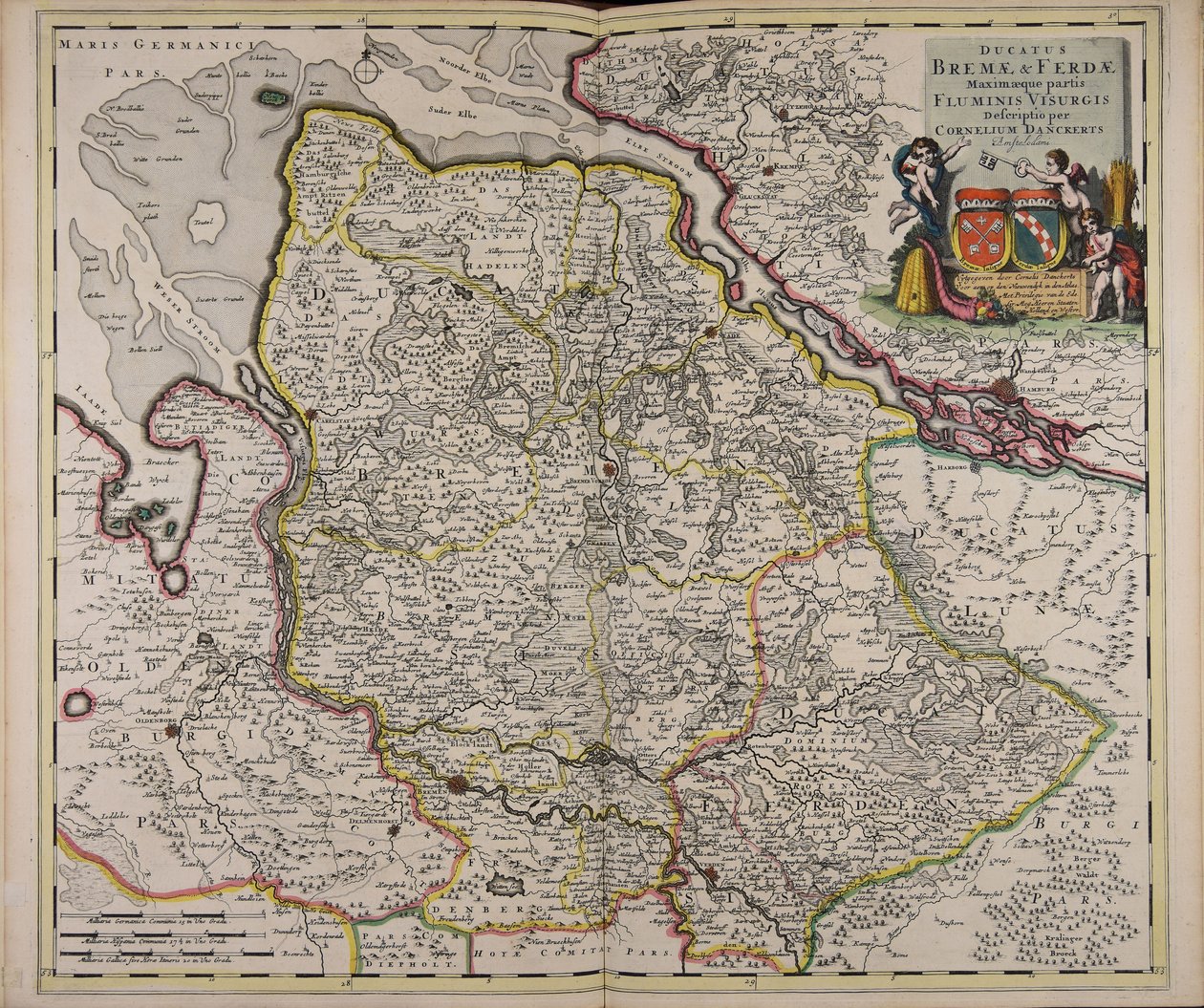 Ducatus Bremae amp; Ferdae maximaeque partis fluminis Visurgis descriptio de Cornelis Danckerts