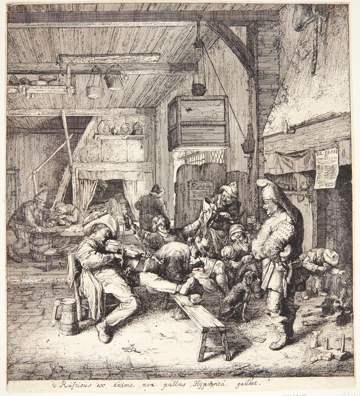 Tocador de violino numa taberna de Cornelis Dusart