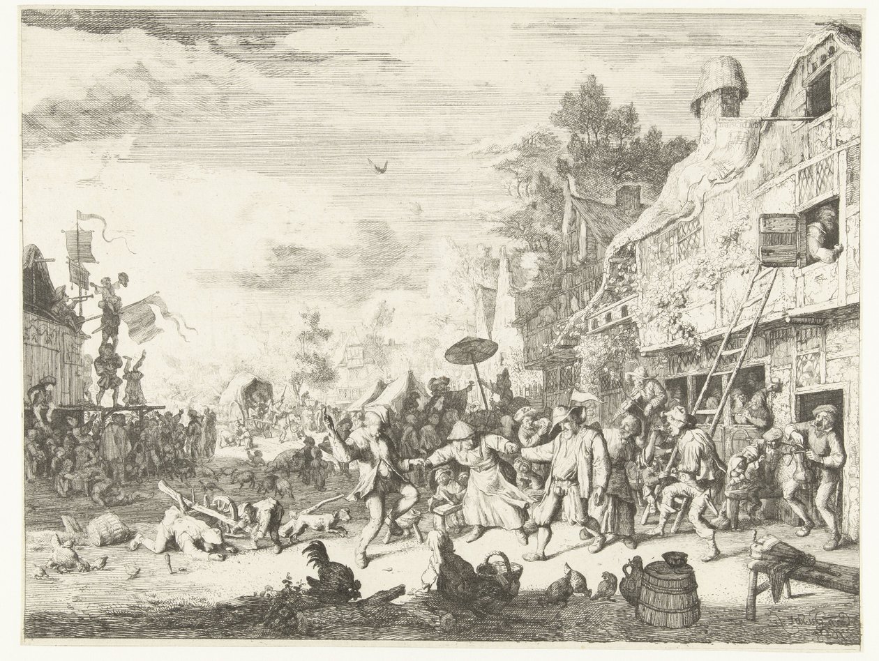 Feira da vila grande de Cornelis Dusart