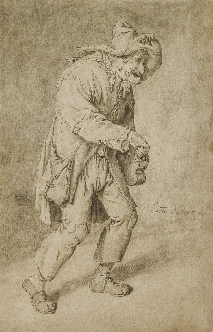 Jogador Hurdy-Gurdy, 1695 de Cornelis Dusart
