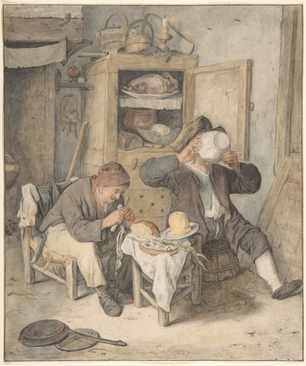 Cena de cozinha de Cornelis Dusart