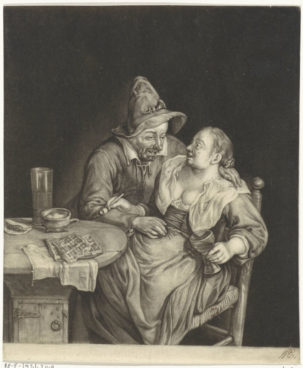 Casal apaixonado de Cornelis Dusart