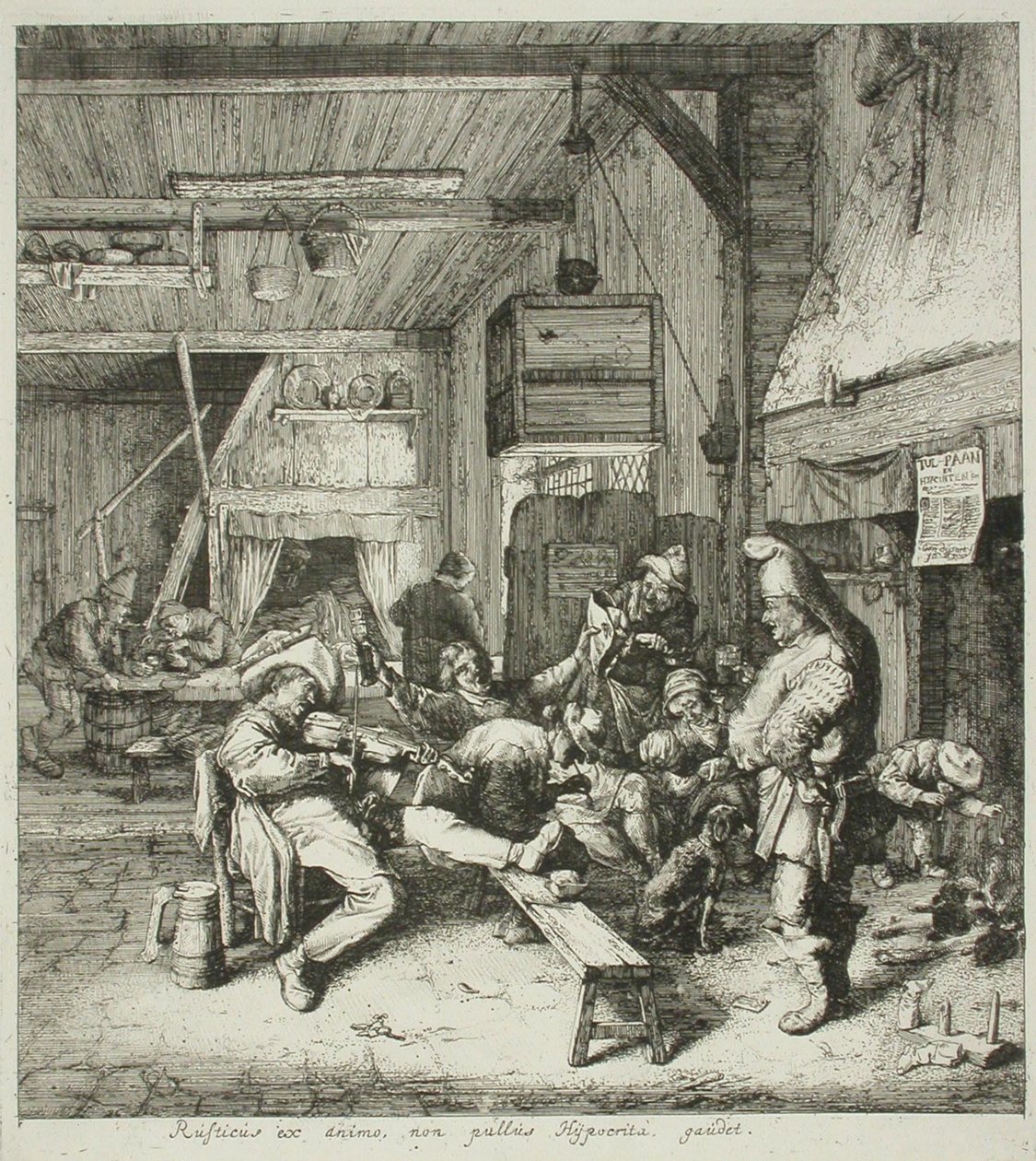 Tocador de violino numa taberna de Cornelis Dusart