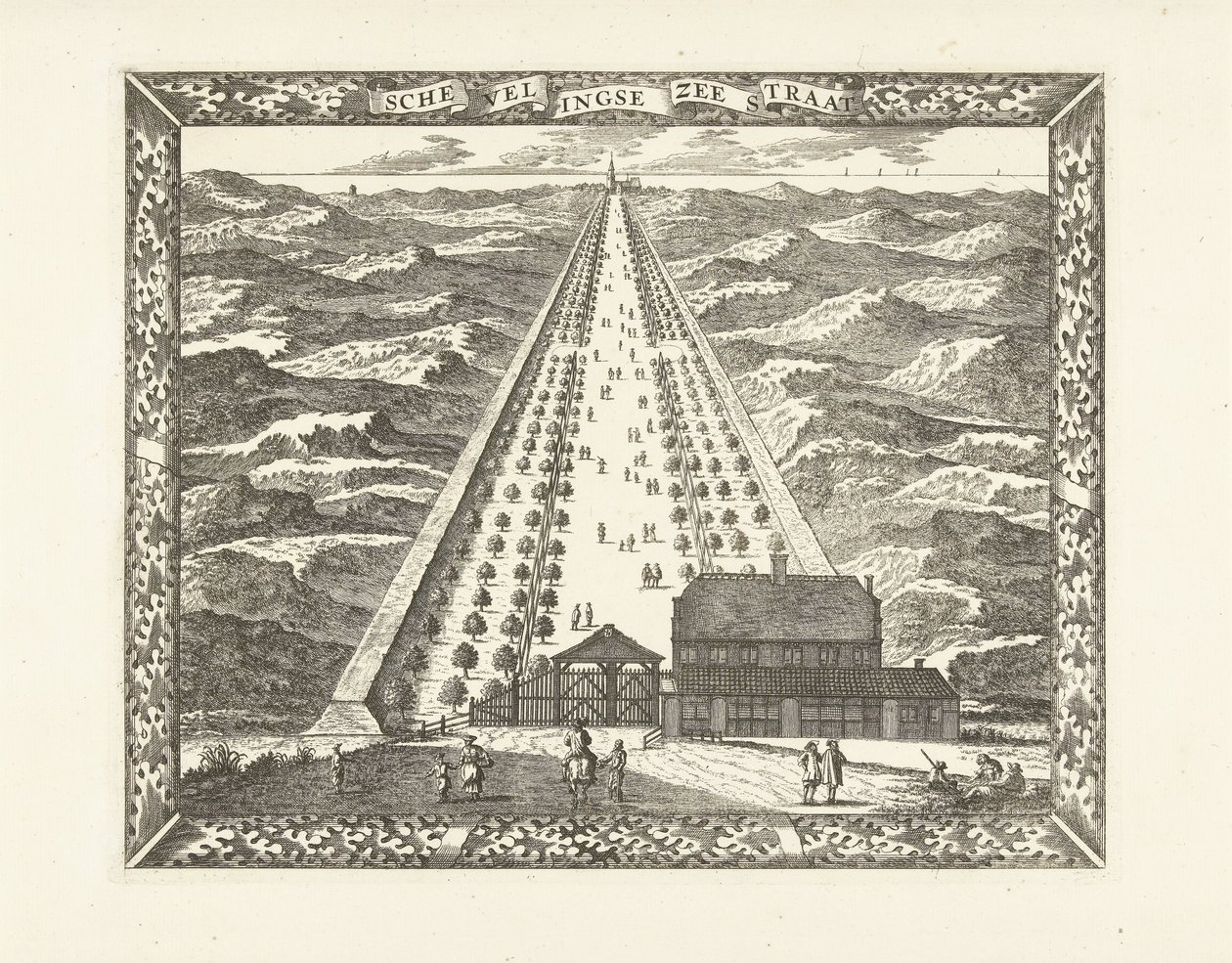 Vista do Schevelingse Zee Straat (Scheveningseweg)
Schevelingse Zee Straat (título sobre o objecto) de Cornelis Elandts