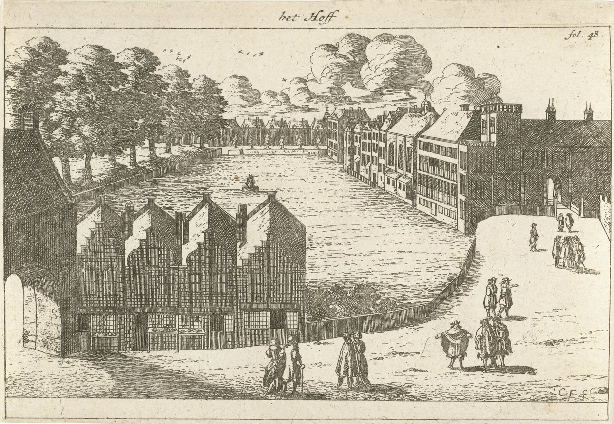 Vista do Buitenhof
Het Hoff (título sobre o objecto) de Cornelis Elandts