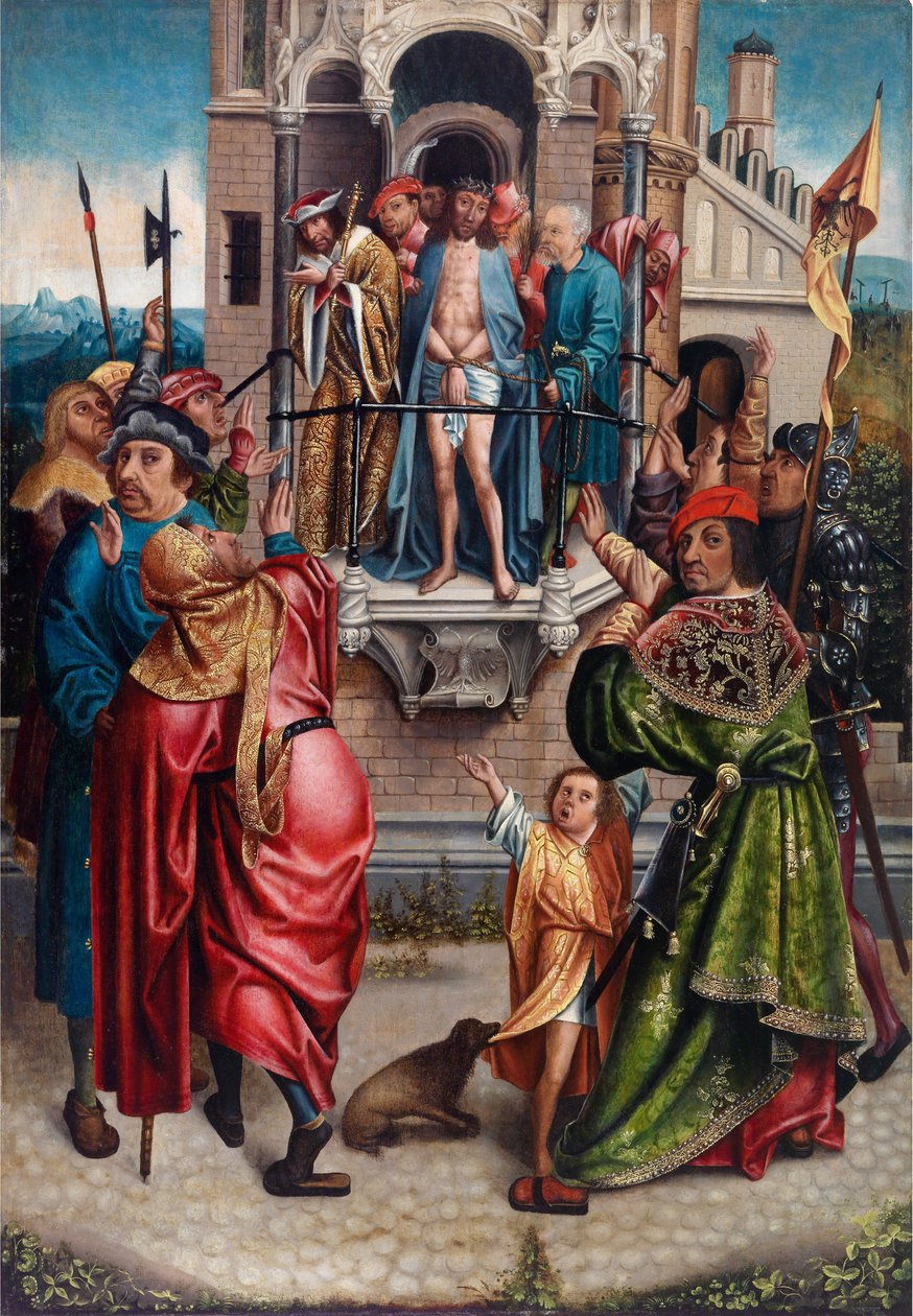 Ecce homo, por Engebrechtsz., Cornelis (ca. 1462-1527). Óleo sobre madeira. Dimensão : 91x63 cm. Coleção Particular de Cornelis Engelbrechtsen