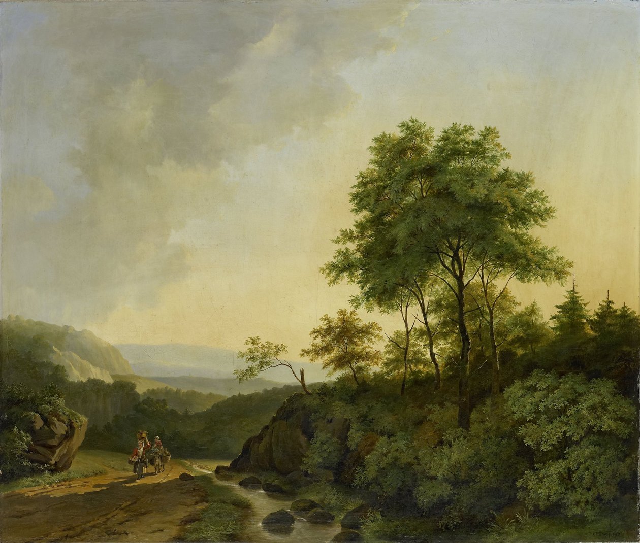 Vista das montanhas de Harz de Cornelis Francois Roos