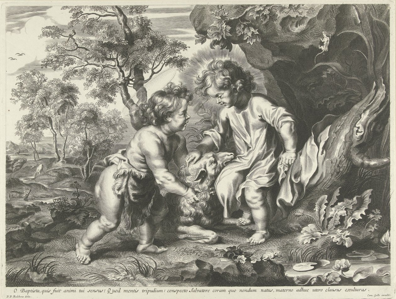 João Batista e Cristo como Crianças de Cornelis Galle (I) (possibly)