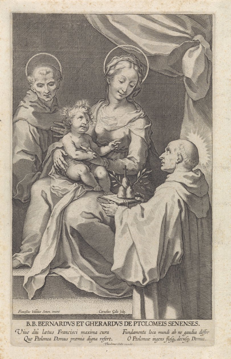 Maria com Criança e São Bernardo de Siena e São Geraldo de Cornelis Galle (I)