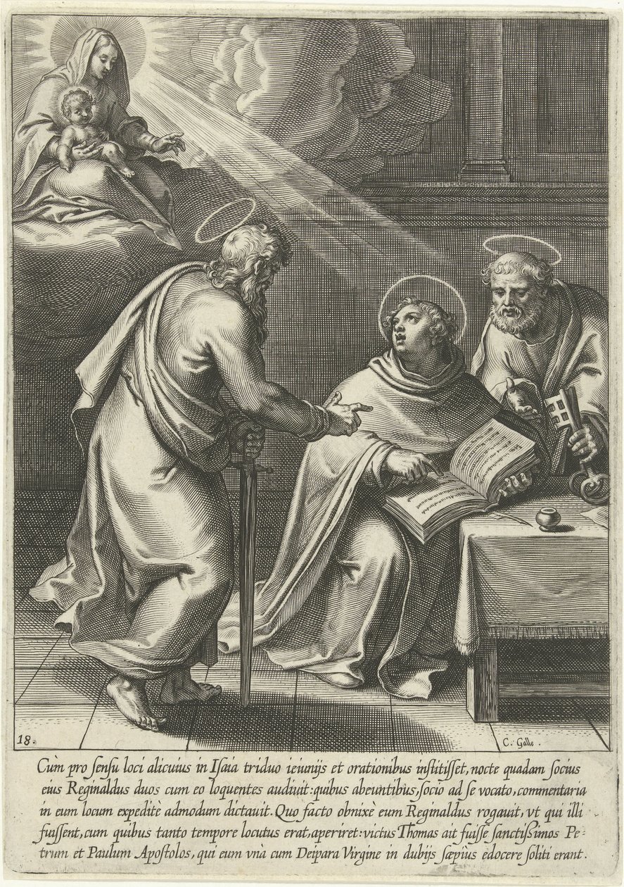 Thomas ensinado por Pedro e Paulo A Vida de São Tomás de Aquino (título da série) de Cornelis Galle (I)