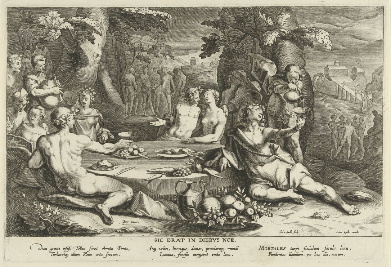A vida pecaminosa nos dias de Noé
Sic erat in diebus Noe (título sobre o objecto) de Cornelis Galle (I)