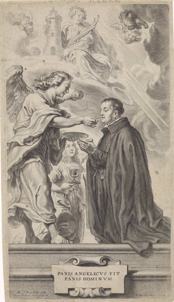 Comunhão de Santo Estanislau Kostka (?) com um anjo de Cornelis Galle (II)