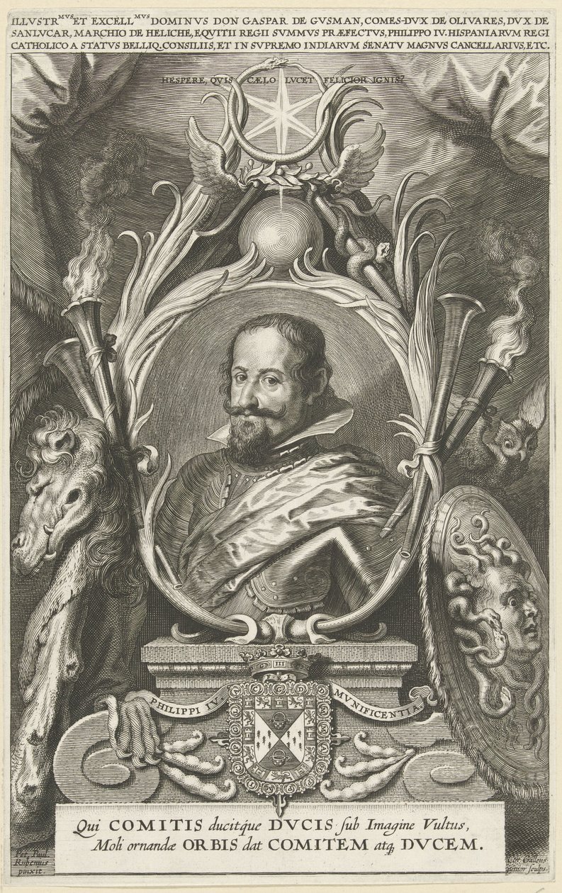 Retrato de Gaspar de Gusmán, Conde de Olivares, Duque de São Lucar de Cornelis Galle (II)