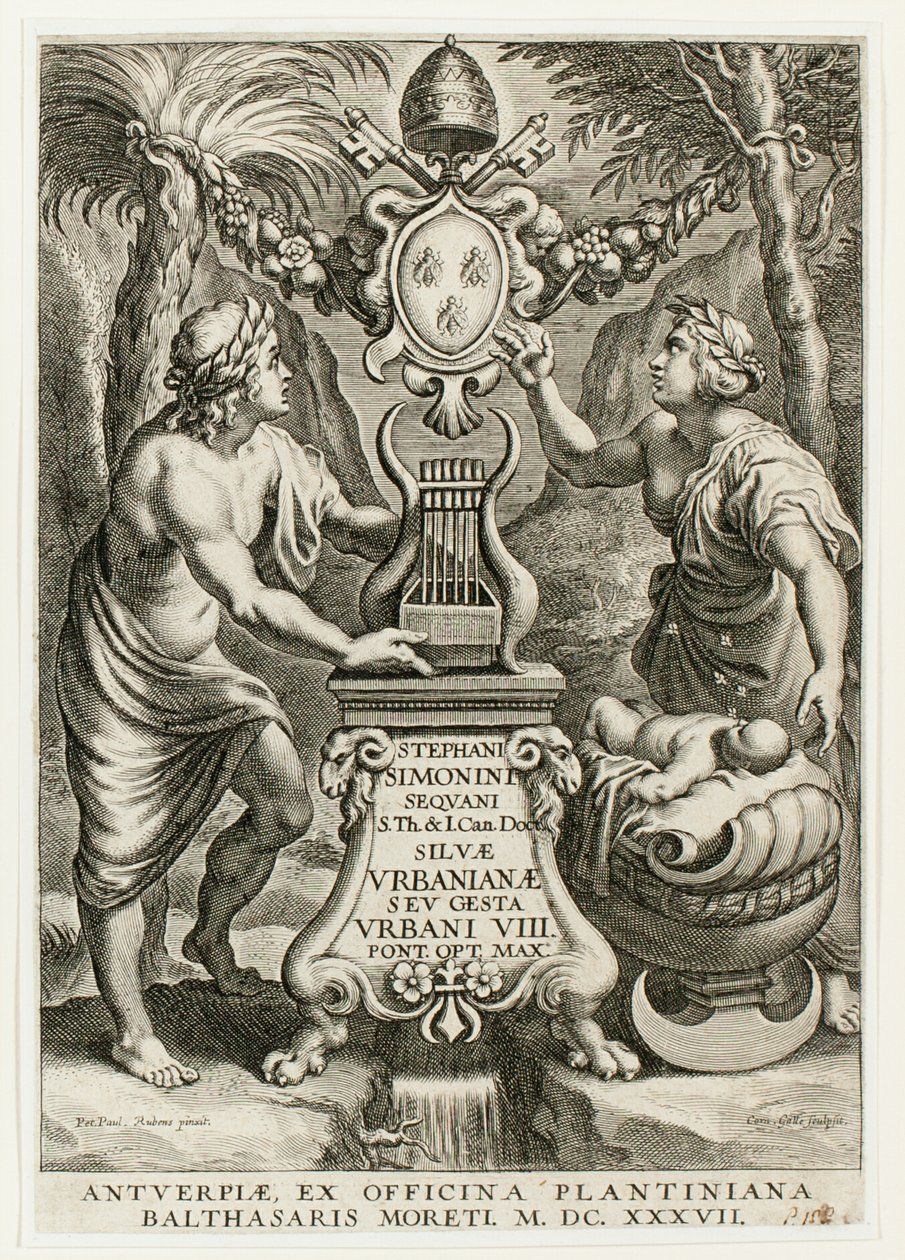 Página de título de Silvae Urbanianae de Cornelis Galle I