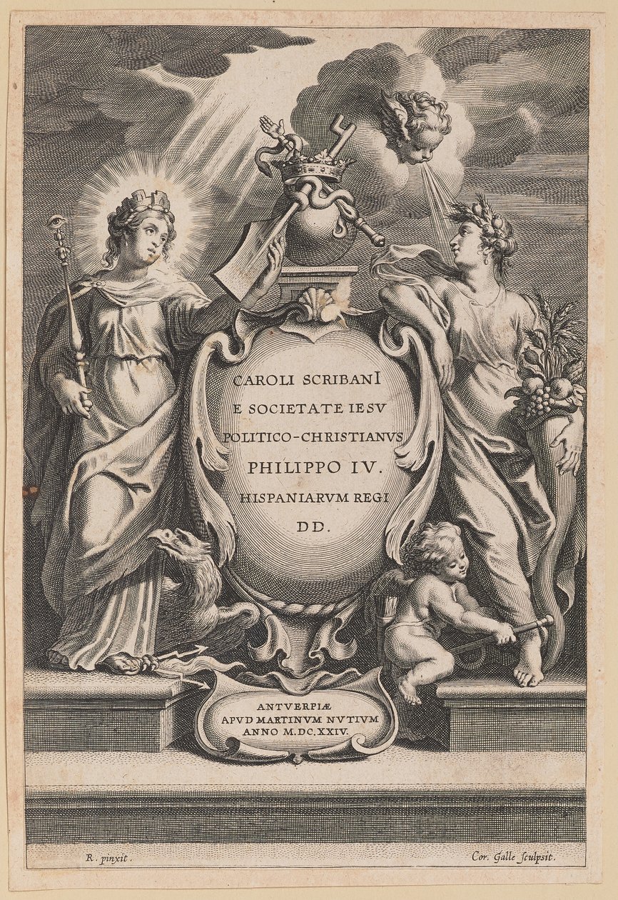 Página de rosto para Charles Scribani, político-cristão de Cornelis Galle I after Sir Peter Paul Rubens
