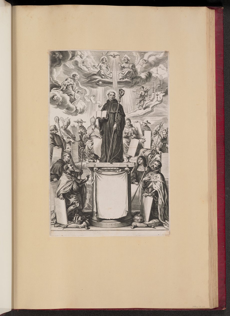 Página de rosto para S. Benedictus Illvstratvs de Dommo Benedicto Haeftano de Cornelis Galle I after Sir Peter Paul Rubens