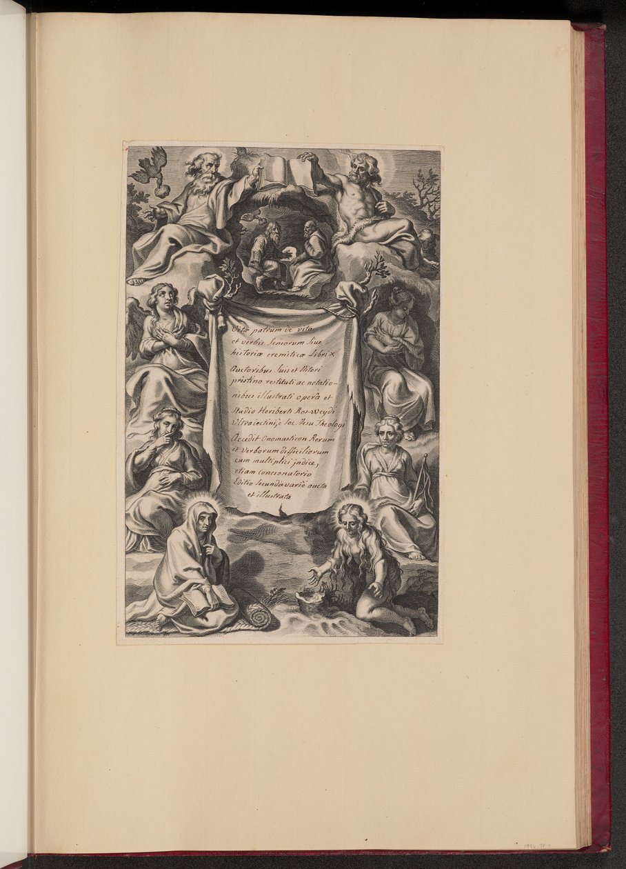Página de rosto para "Vida dos Padres" de Heribert Rosweyde de Cornelis Galle I after Sir Peter Paul Rubens