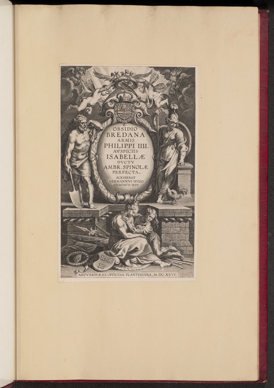 Página de rosto para "O cerco de Bredana" de Herman Hugo de Cornelis Galle I after Sir Peter Paul Rubens