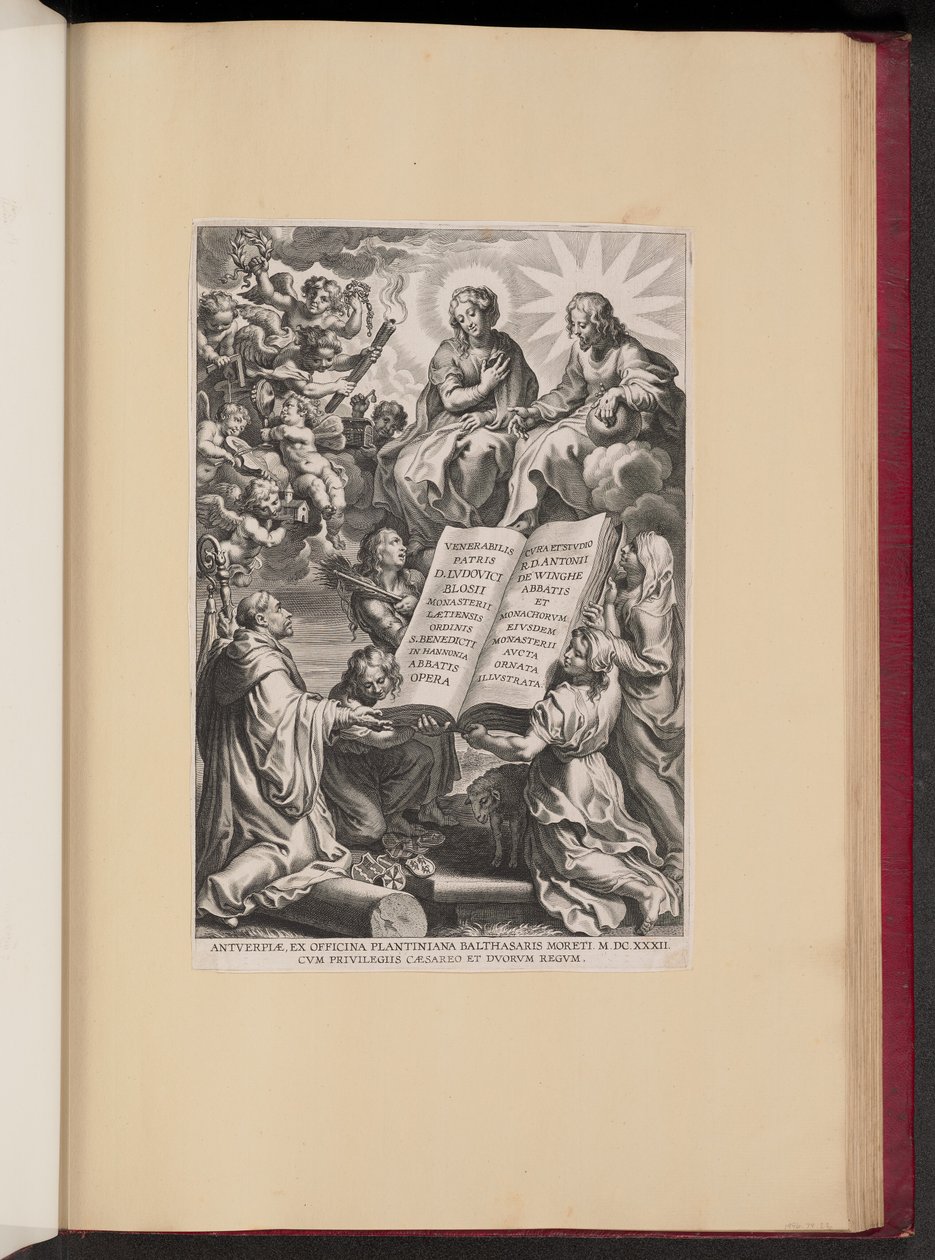 Página de título para Louis Blosius, Opera de Cornelis Galle I after Sir Peter Paul Rubens