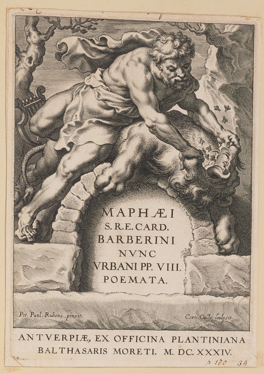 Página de título para Maffeo Barbarian, Poemas de Cornelis Galle I after Sir Peter Paul Rubens