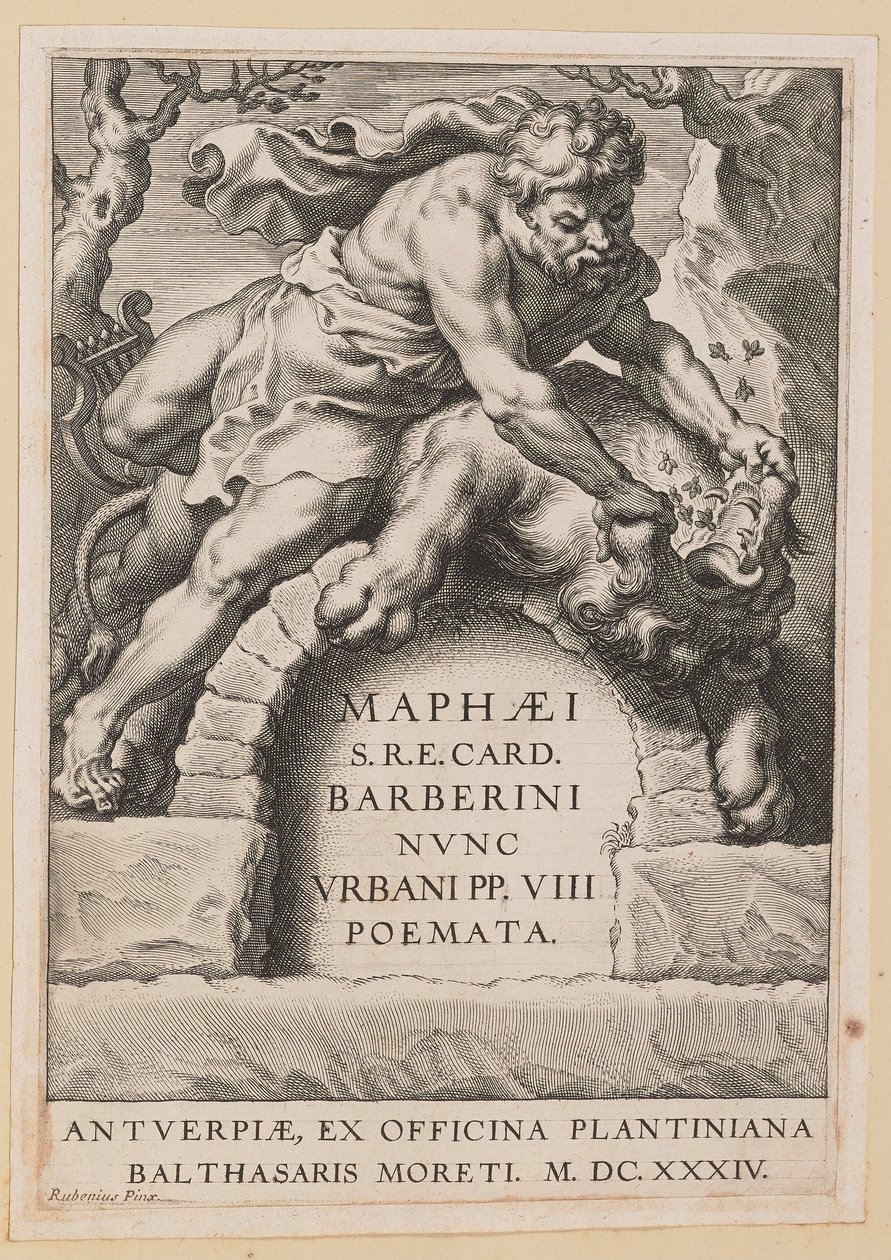 Página de título para Maffeo Barbarian, Poemas de Cornelis Galle I after Sir Peter Paul Rubens