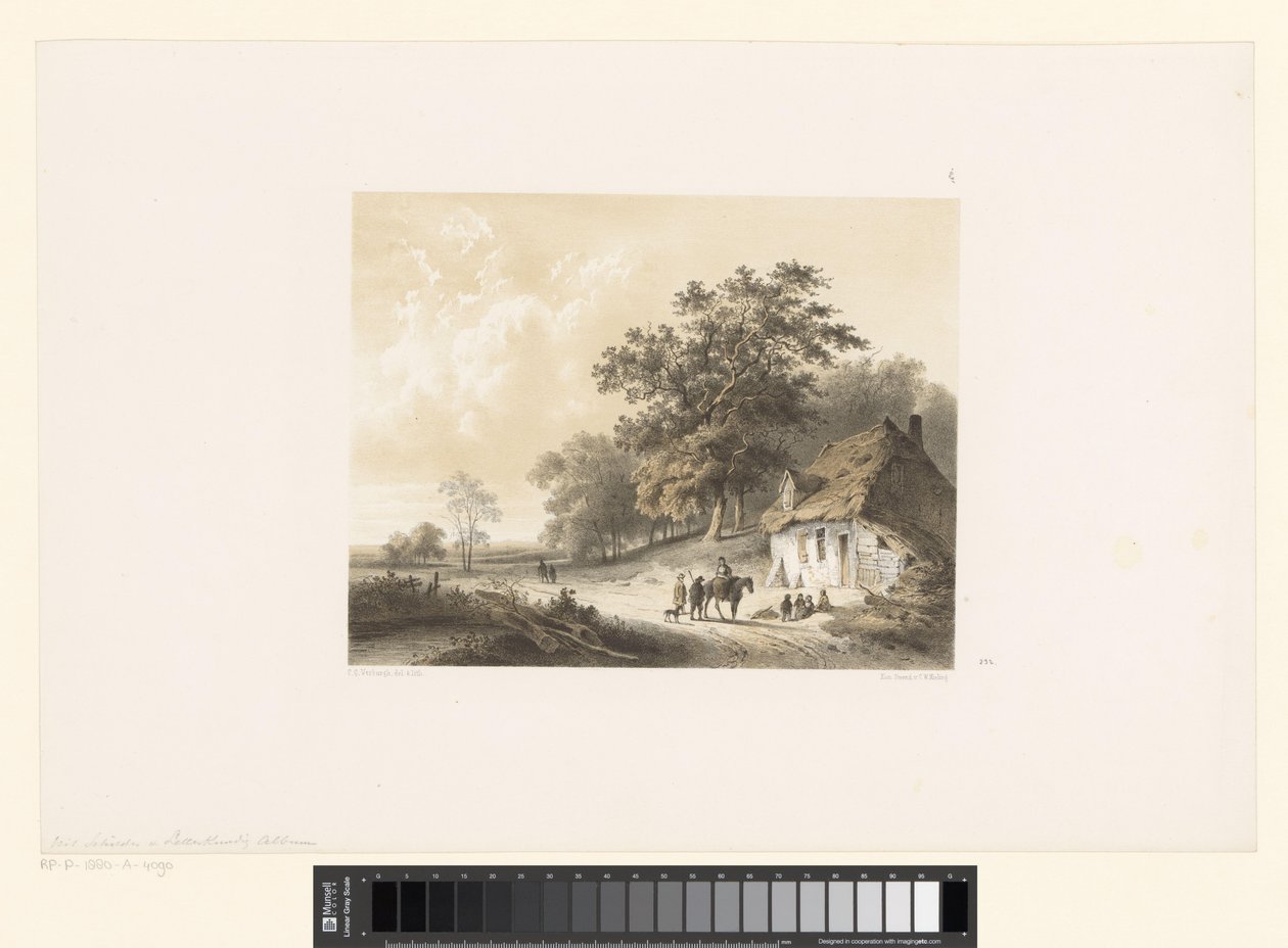 paisagem com casa de Cornelis Gerrit Verburgh