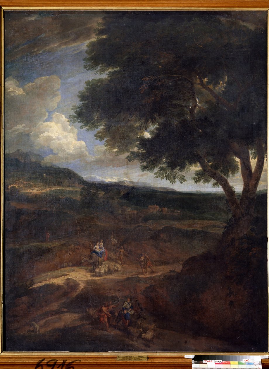 "Retorno de Jacó à Terra de Canaã com suas esposas e filhos" (retorno de Jacó) Pintura de Constantinus Cornelis Huysmans (1648-1727) Museu de Arte do Estado, Tula, Rússia de Cornelis Huysmans