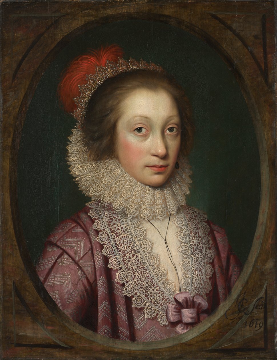 Retrato de uma mulher, possivelmente Elizabeth Boothby de Cornelis Jonson (called Jonson van Ceulen)