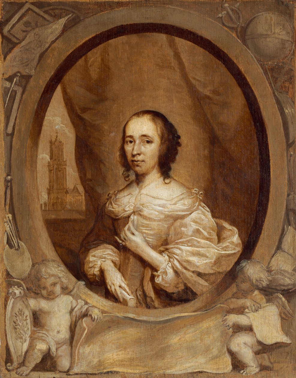 Anna Maria van Schurman de Cornelis Jonson van Ceulen