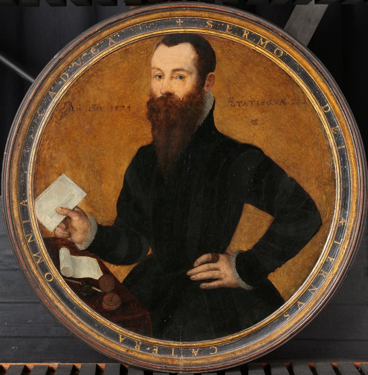 Retrato de Adam Wachendorff, com um Putto Blowing Bubbles
Retrato de um Homem. No Verso a Putto Blowing Bubbles de Cornelis Ketel