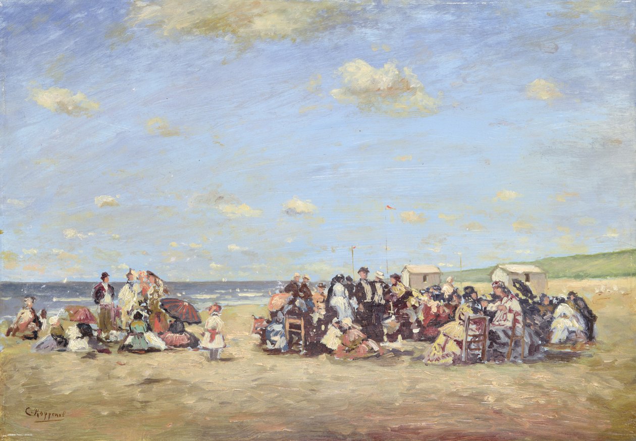 Na praia (óleo a bordo) de Cornelis Koppenol