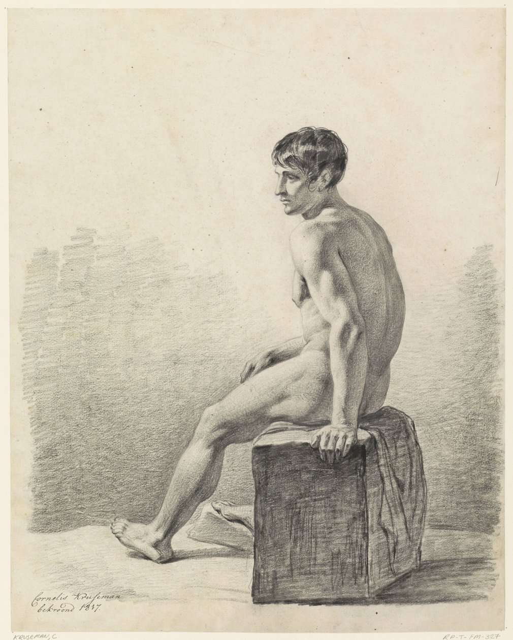 Nu masculino sentado de Cornelis Kruseman