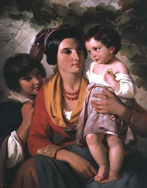 Mãe e Filhos de Cornelis Kruseman