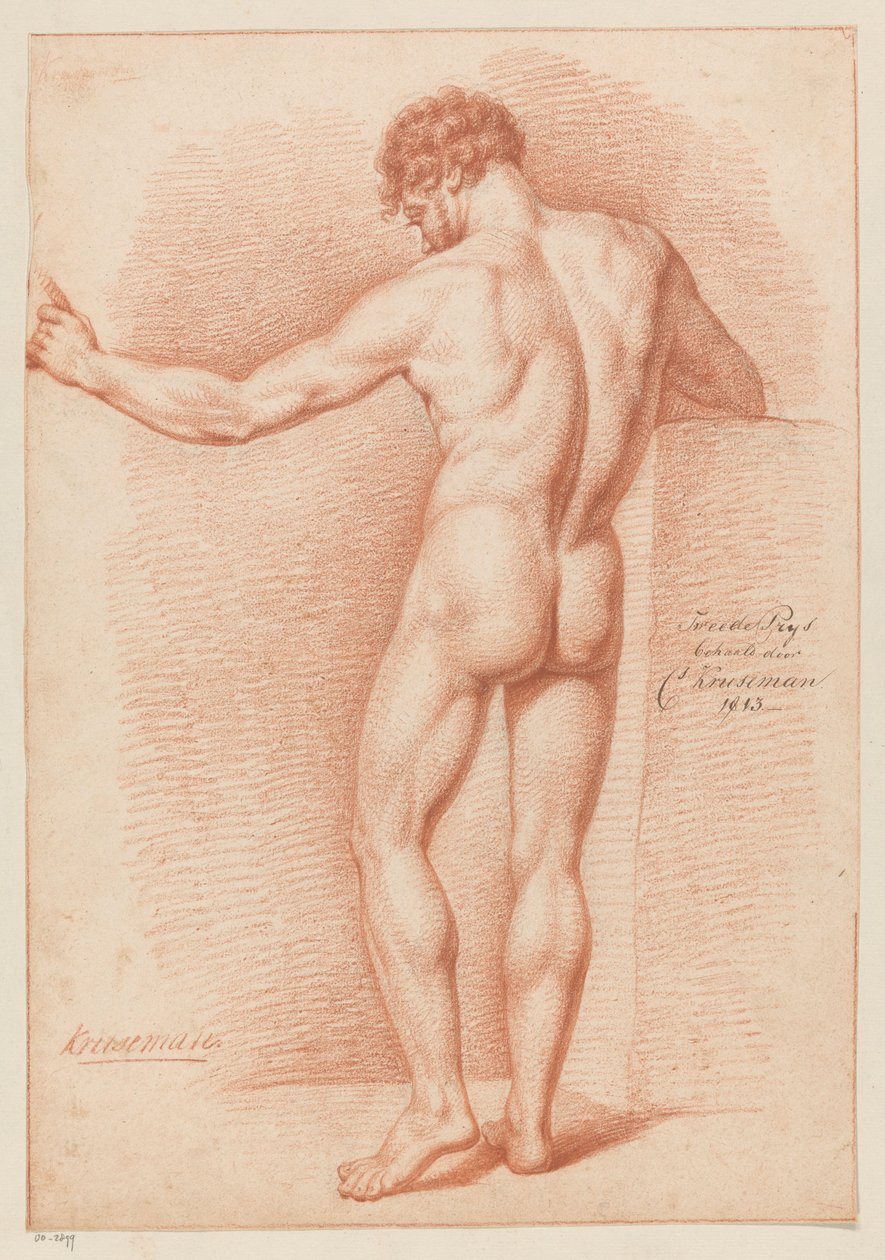 Nu masculino em pé, visto por trás (2º prémio 1813) de Cornelis Kruseman