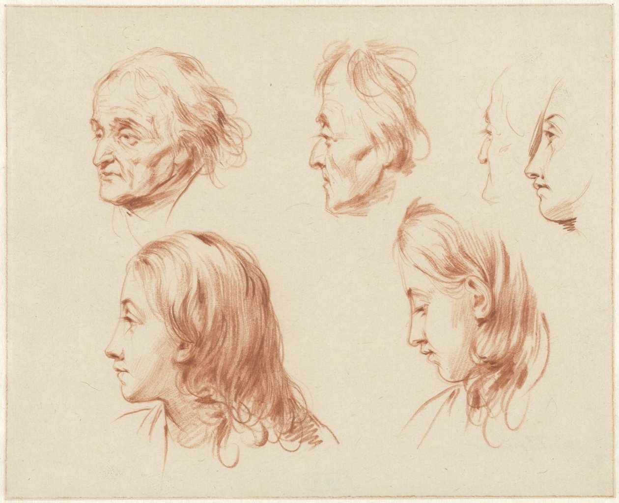 Estudos de cabeças de Cornelis Kruseman