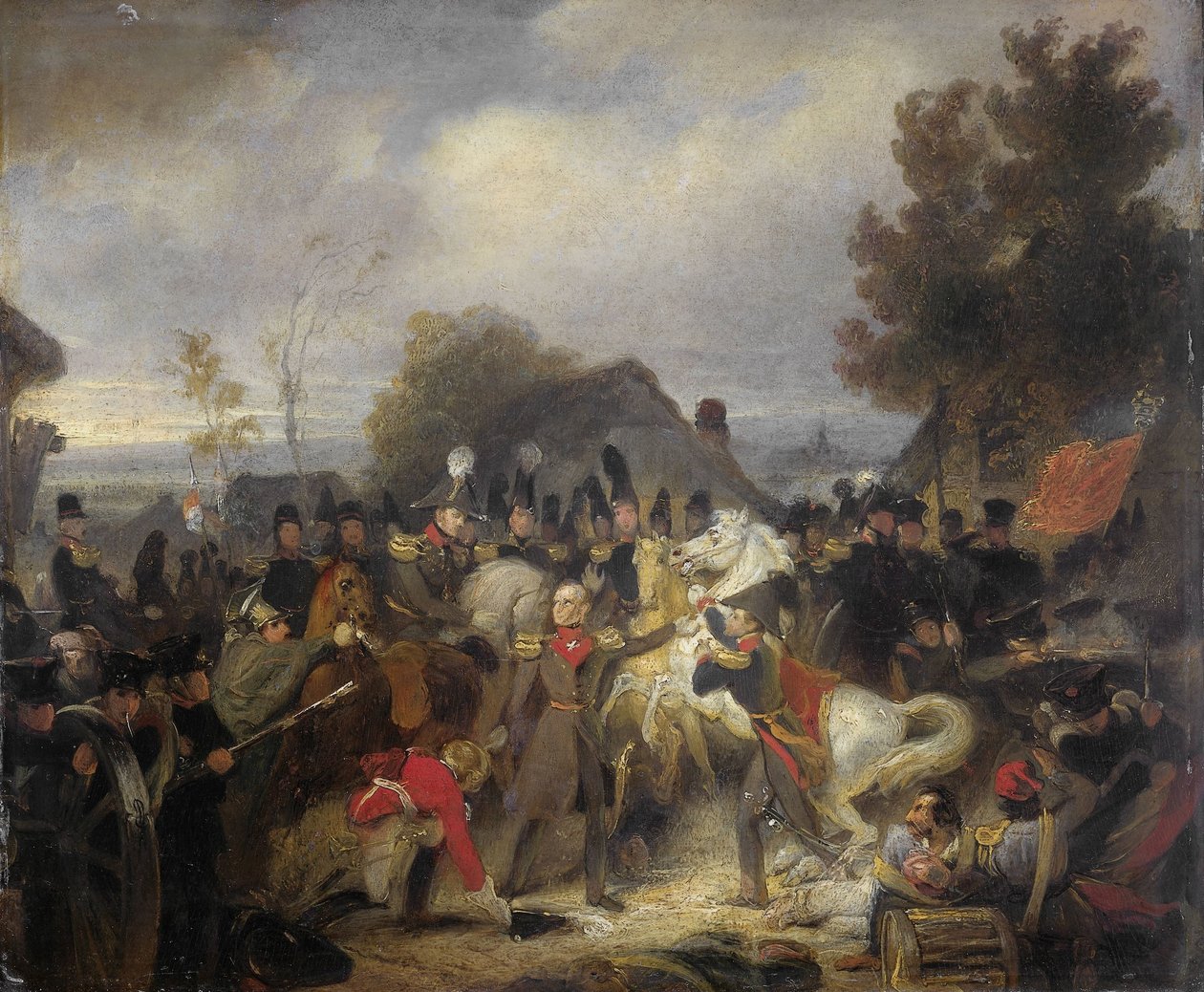 O Príncipe de Orange trocando seu cavalo ferido durante o noivado em Boutersem de Cornelis Kruseman