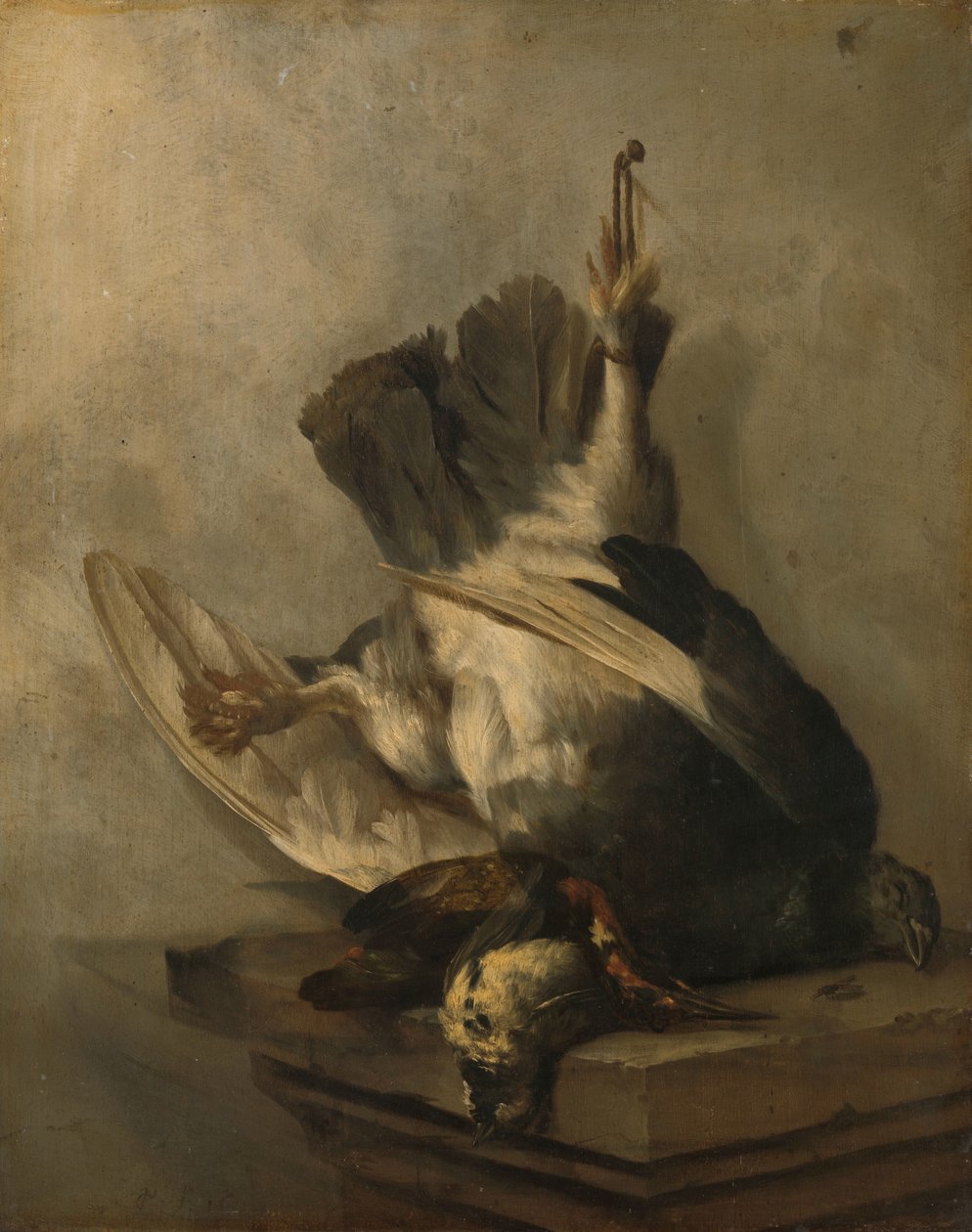 Natureza Morta com Pica-pau e Snipes de Cornelis Lelienbergh