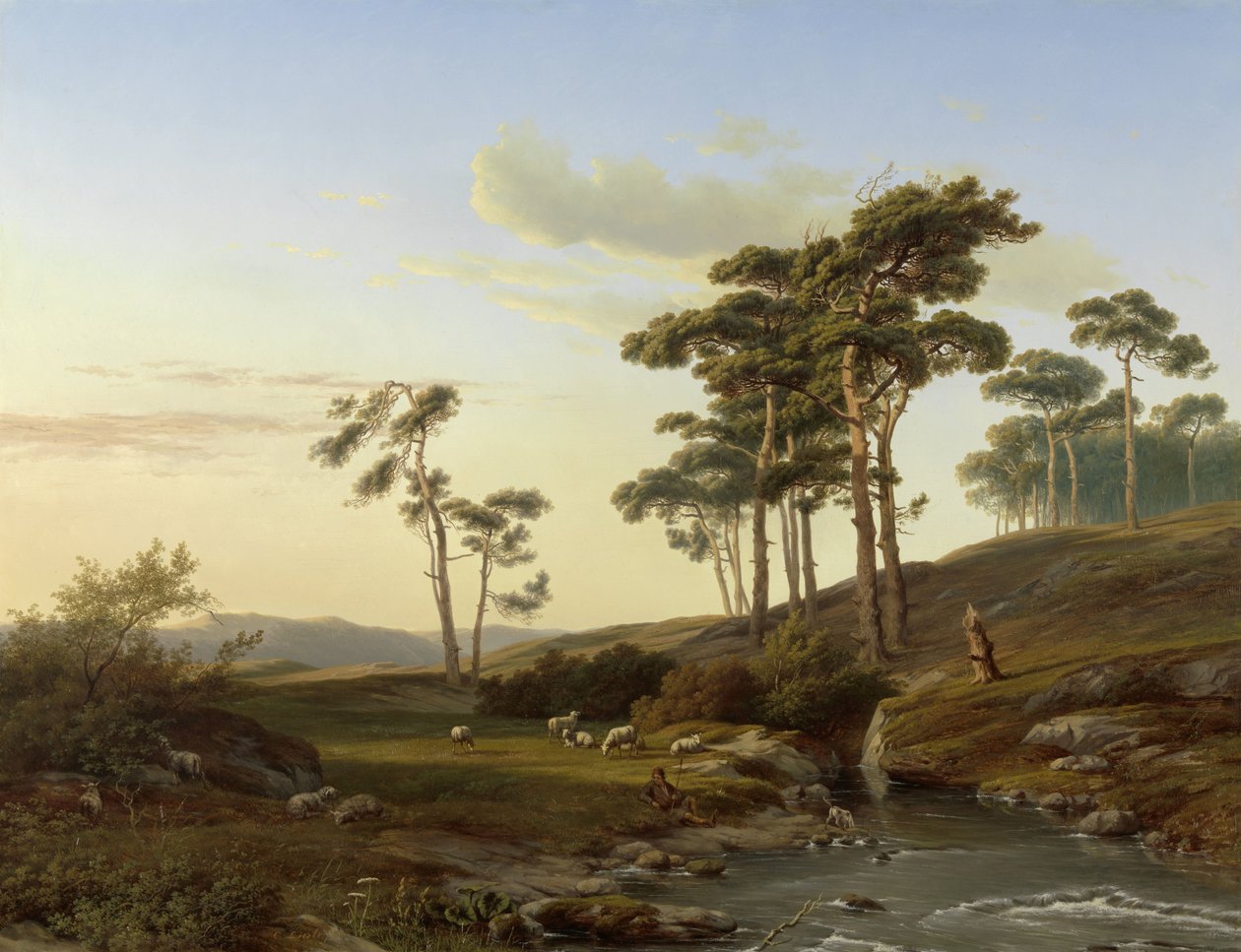 Clima de noite com pastor de Cornelis Lieste (signed by artist)