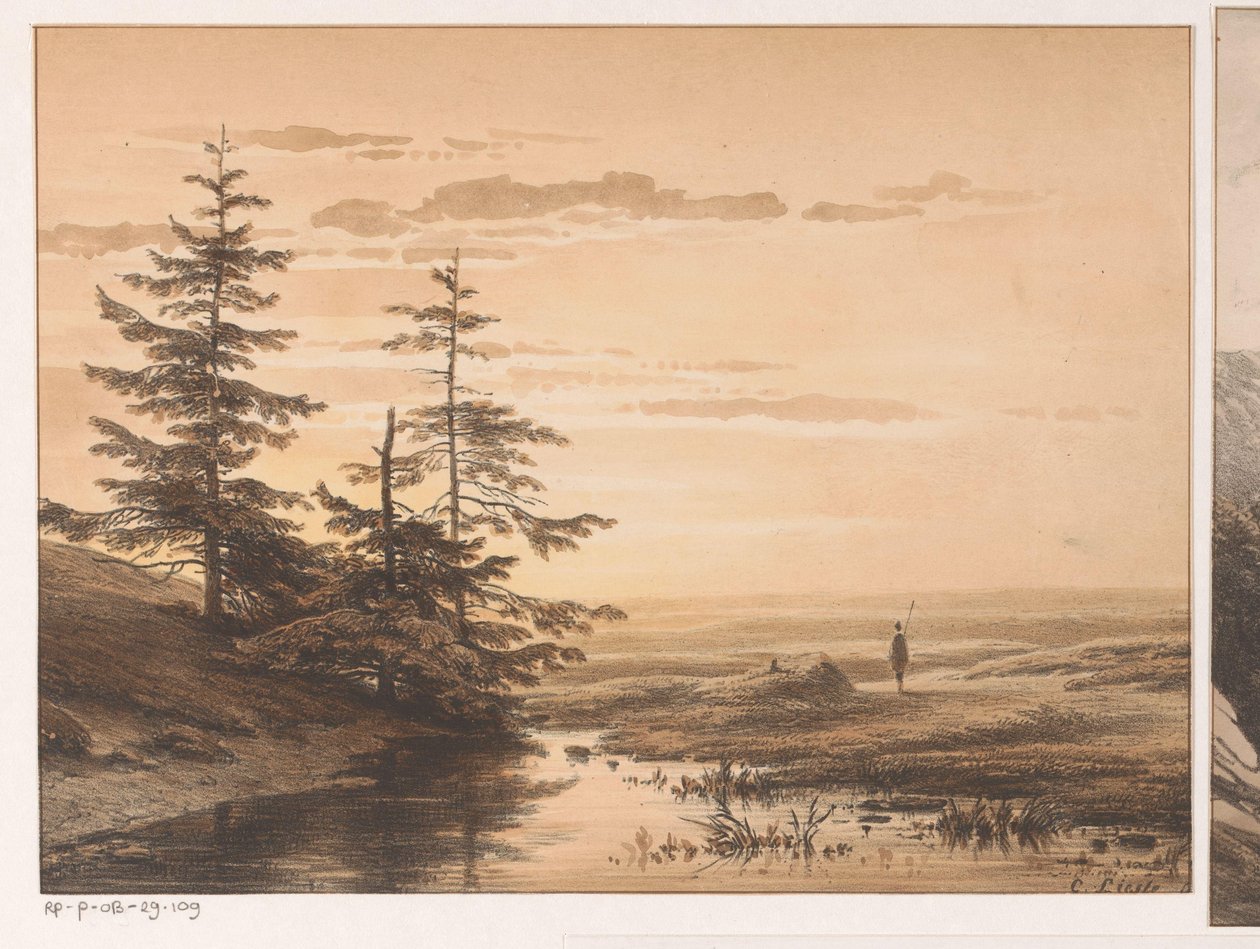 Paisagem com pôr do sol Pôr do sol de Cornelis Lieste