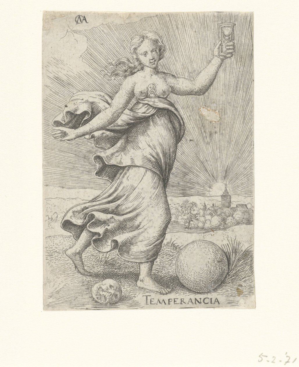 temperança Temperancia (título no objeto) As virtudes (título da série) de Cornelis Massijs