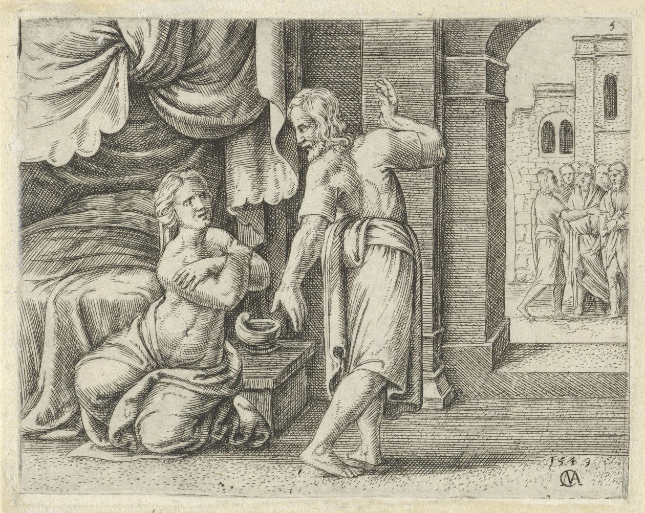 A esposa de Sansão implora que ele revele a solução do enigma História de Sansão (título da série) de Cornelis Massijs