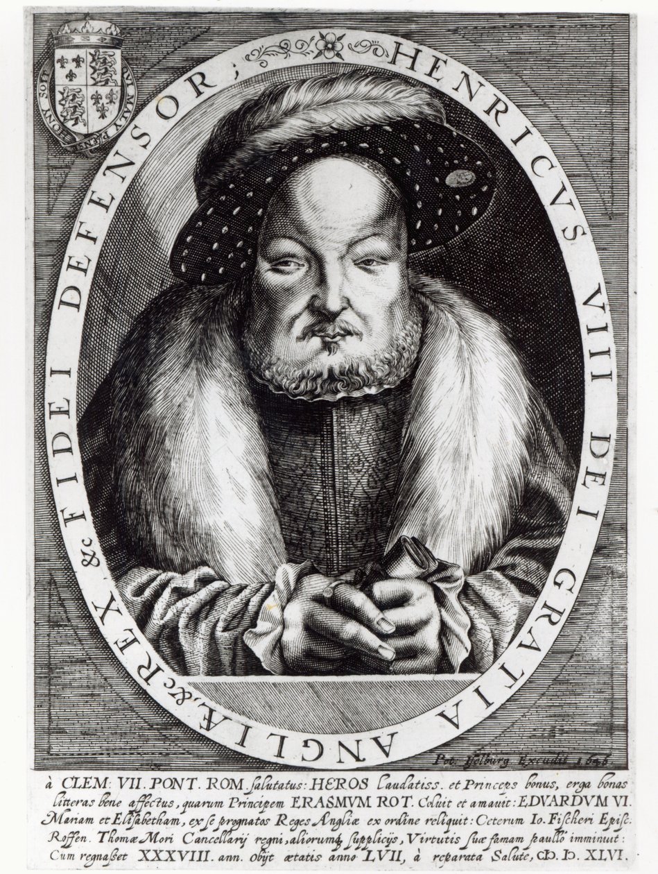 Retrato de Henrique VIII, gravado por Peter Isselburg, 1646 de Cornelis Massys