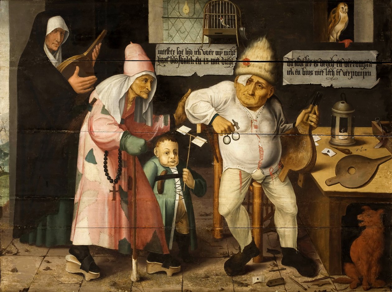 O reparador de foles Após Hieronymus Bosch, c. 1550. de Cornelis Massys