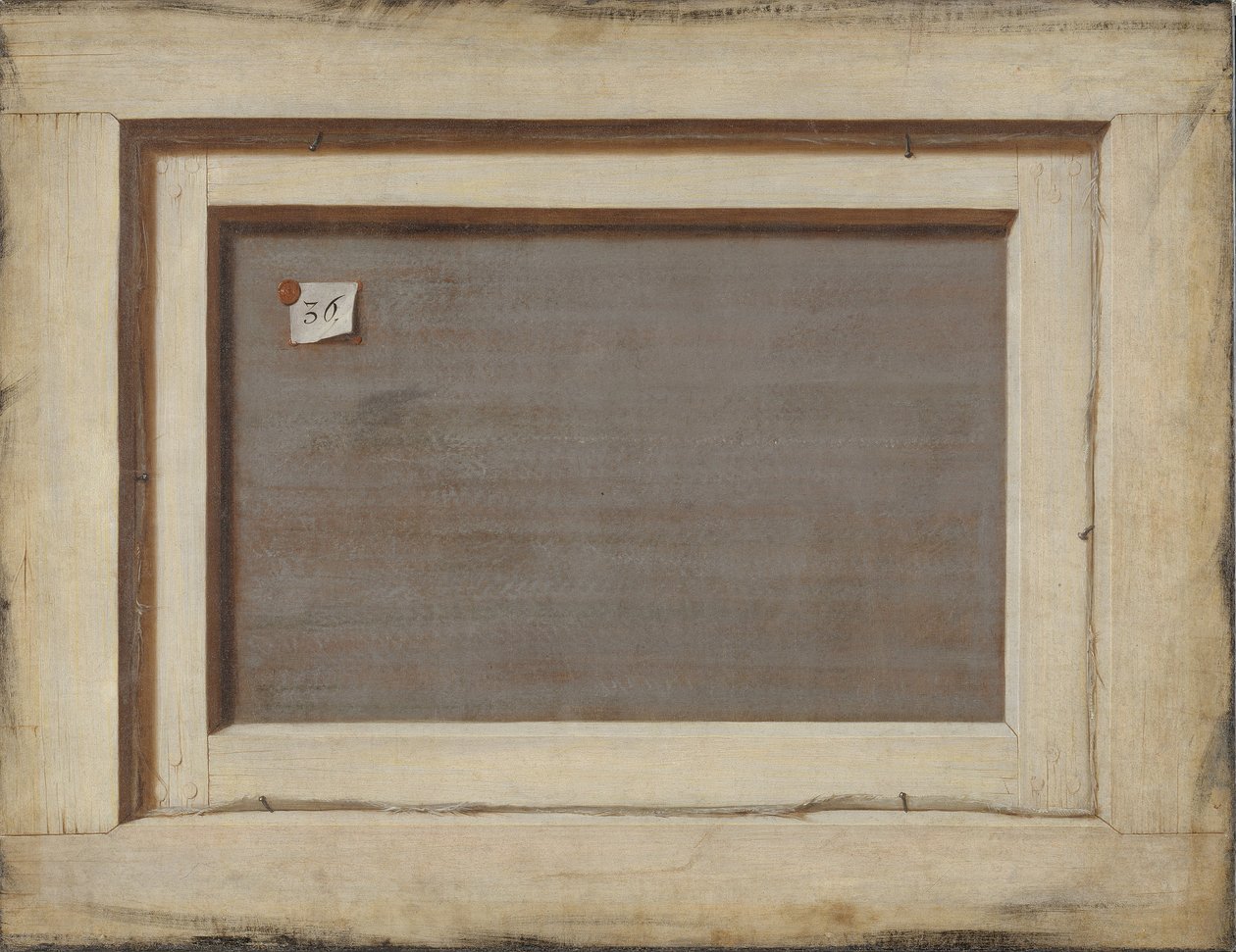 Trompe loeil. O reverso de uma pintura emoldurada, 1668-1672 de Cornelis Norbertus Gijsbrechts
