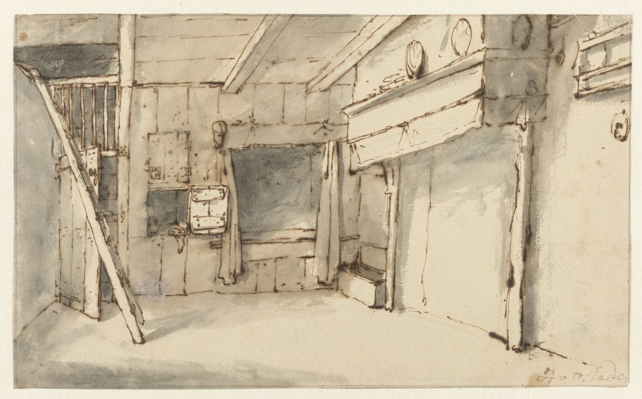 Sala Vazia com Coração de Cornelis Pietersz. Bega (attributed to)