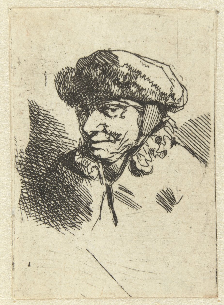Mulher velha com chapéu de pele de Cornelis Pietersz. Bega