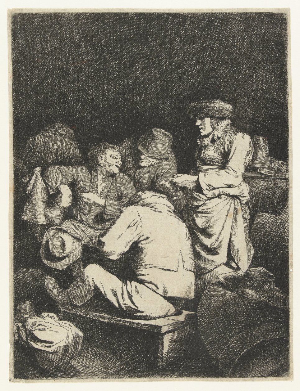 Hospedeira e companhia na pousada de Cornelis Pietersz. Bega