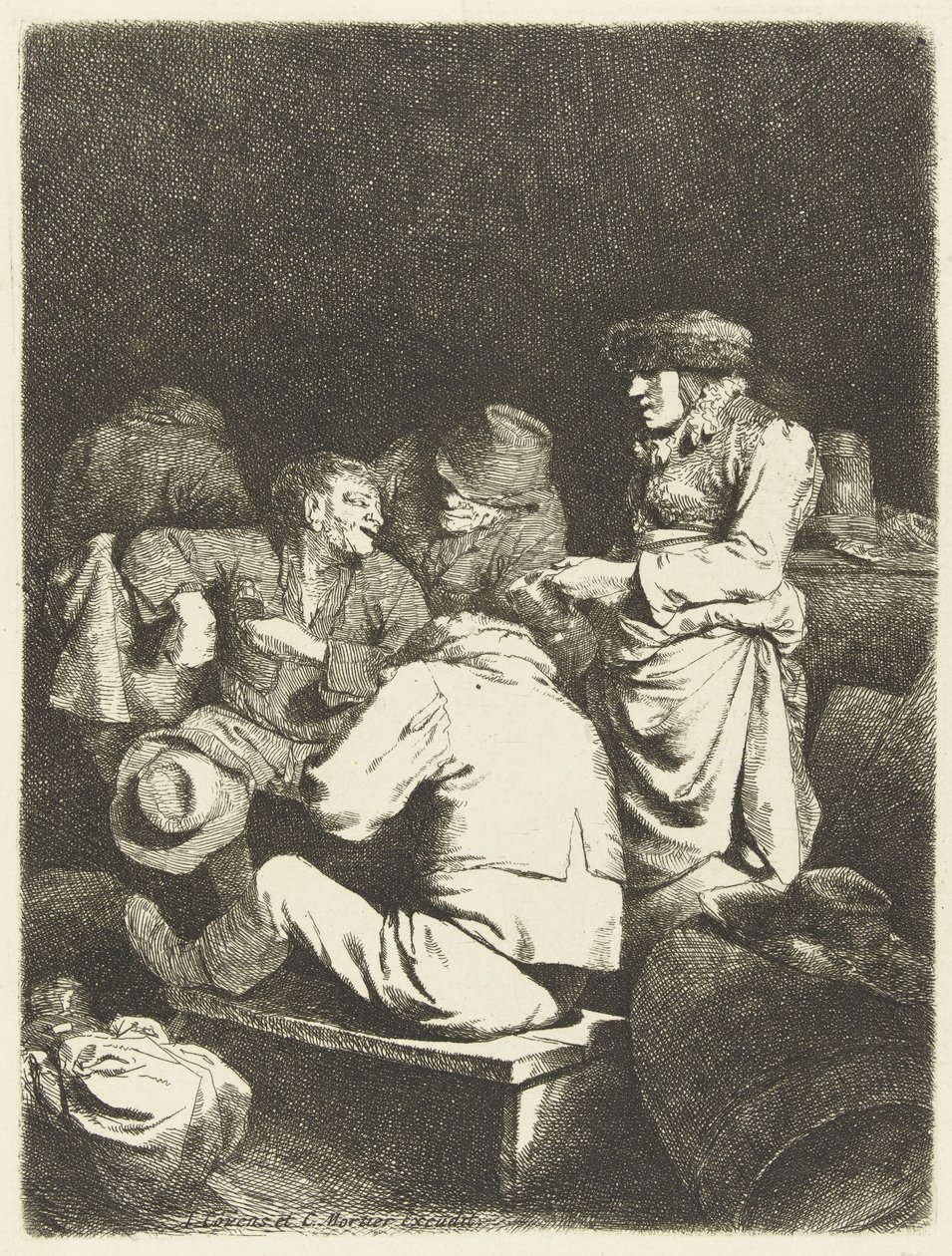 Hospedeira e companhia na pousada de Cornelis Pietersz. Bega