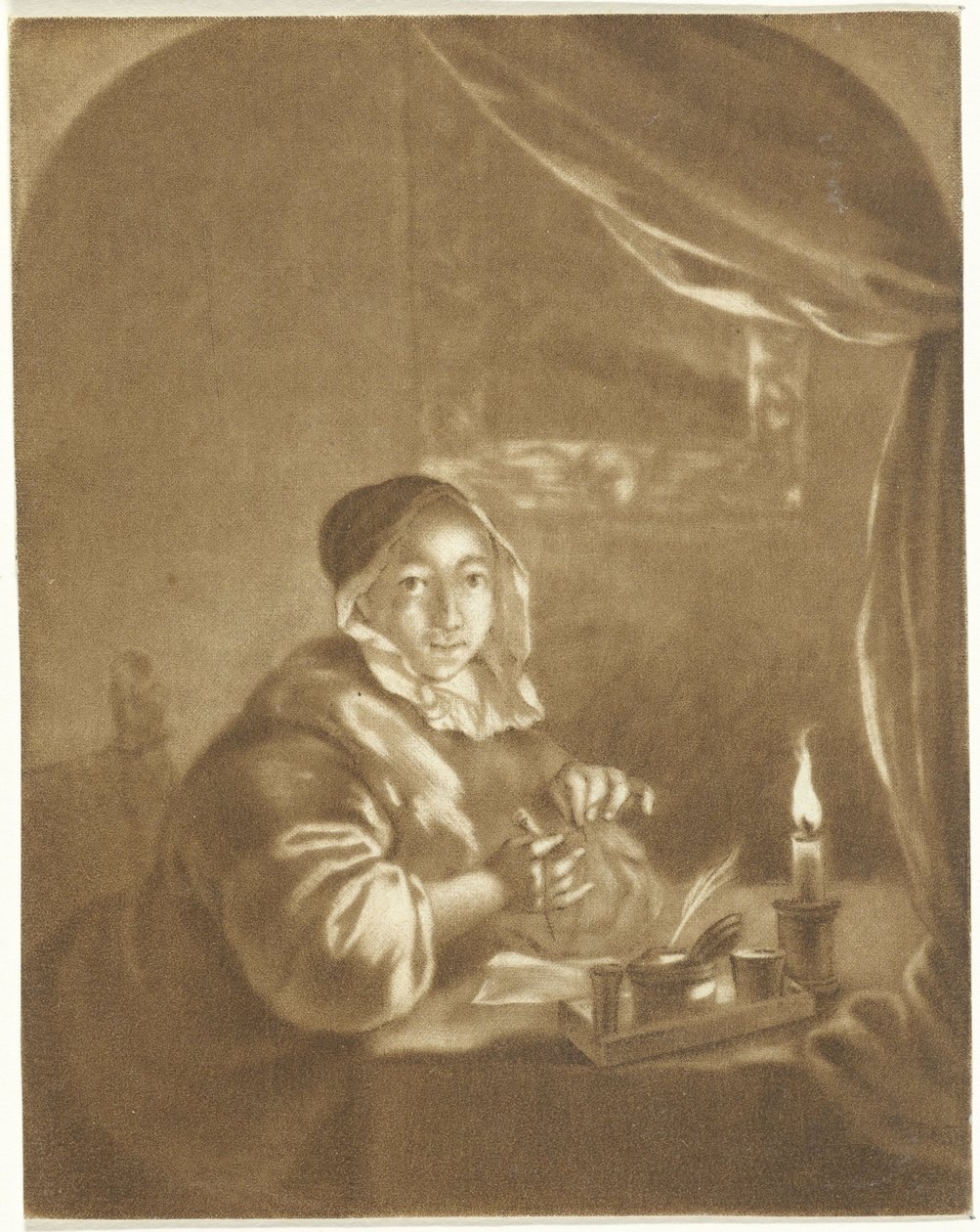 Senhora à luz de velas de Cornelis Ploos van Amstel (signed by artist)